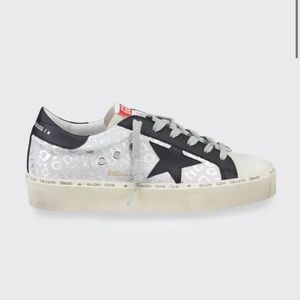 Golden Goose Sneaker Hi-Star Silver/Leapord Fabric